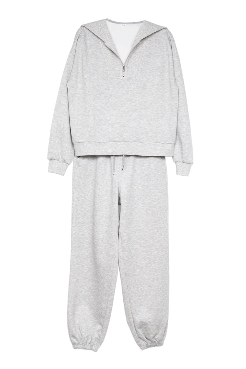 Gray Relaxed Fit Jogger Set