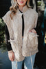 Beige Oversized Garment Washed Quilted Vests Wholesale