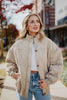 Beige Luxe Garment Washed Oversized Jacket