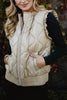 Soft Tan Metallic Lightweight Puffer Vest