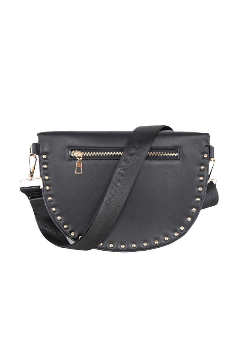 Black Gold-Studded Wholesale Structured Crossbody