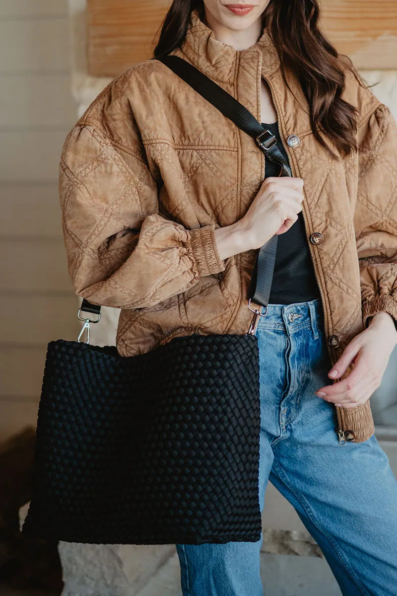 Black Wholesale Large Woven Tote Bag