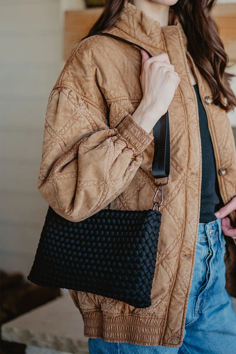 Black Woven Everywhere Small Crossbody