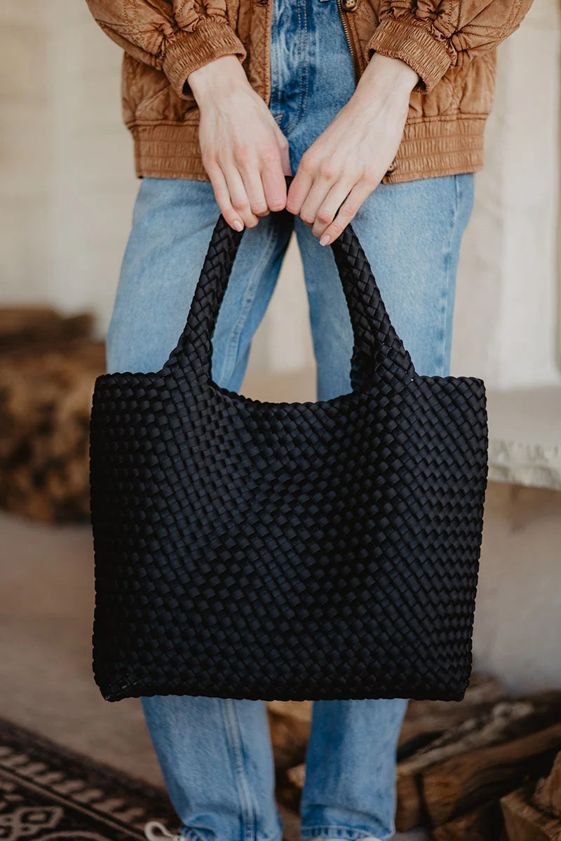 Black Wholesale Large Woven Tote Bag