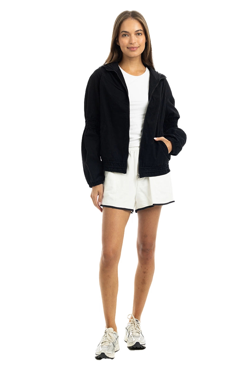 Black Lightweight Hooded Wholesale Casual Jacket