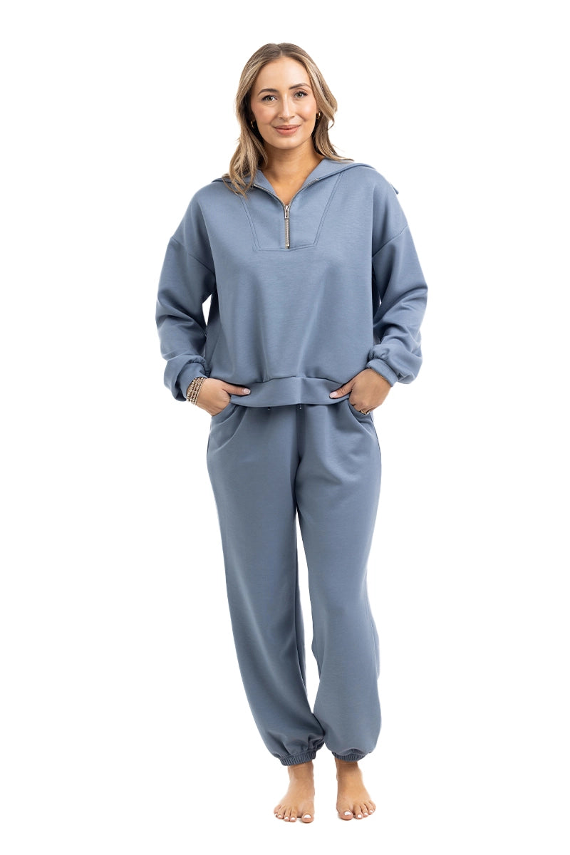 Steel Blue Wholesale Athletic Pants Set