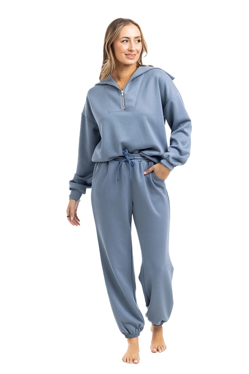 Steel Blue Wholesale Athletic Pants Set