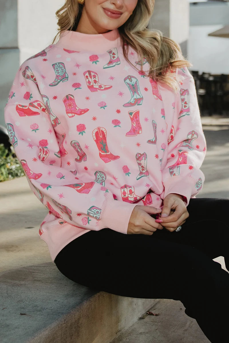Boots & Roses Wholesale Mockneck Pullover