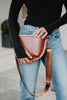 Brown Gold-Studded Crossbody Bags