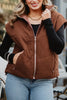 Brown Trendy Wholesale Corduroy Puffer Vest