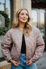 Brown Leopard Structured Fall Jacket Women