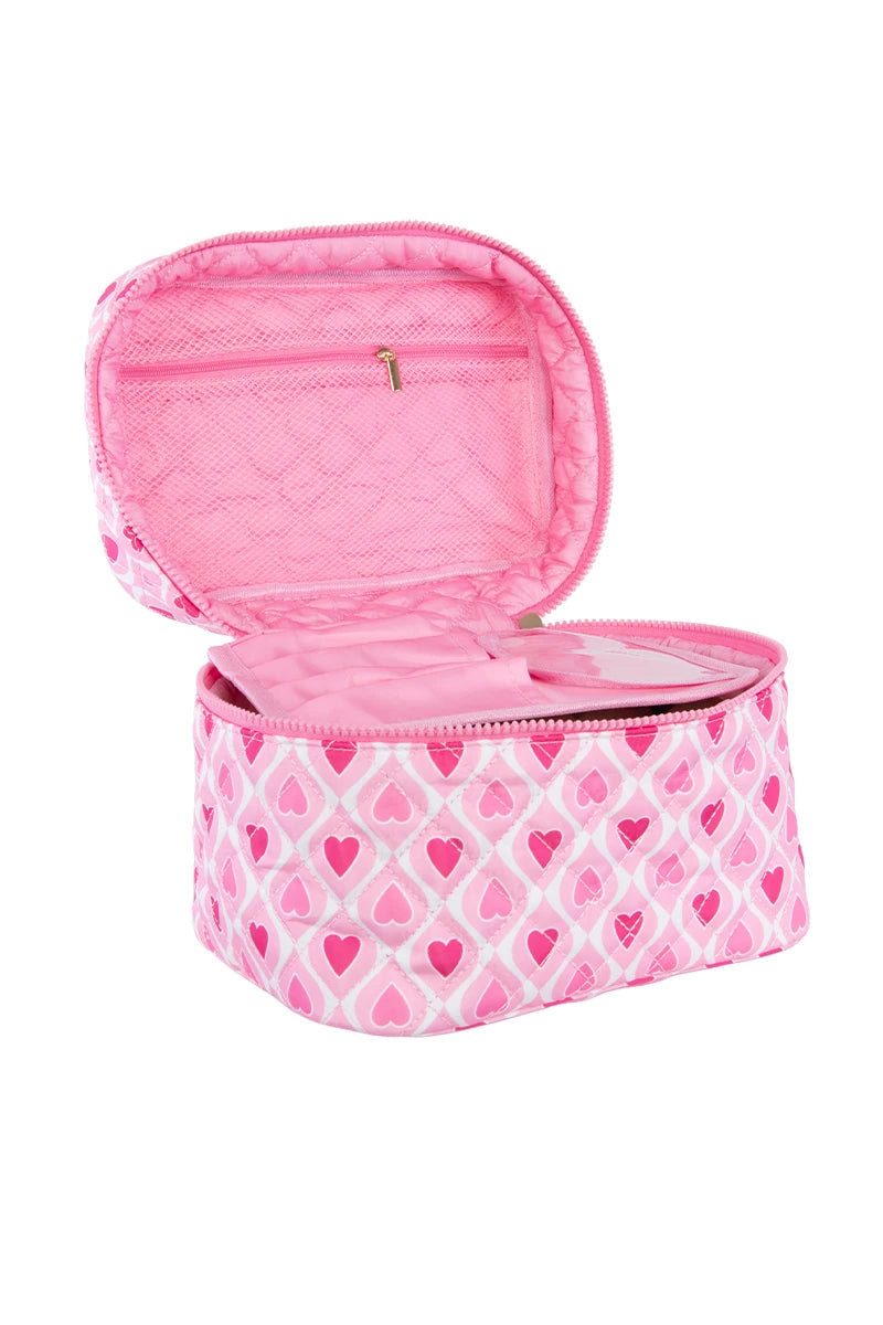 Light and Hot Pink Hearts Wholesale Makeup Bag