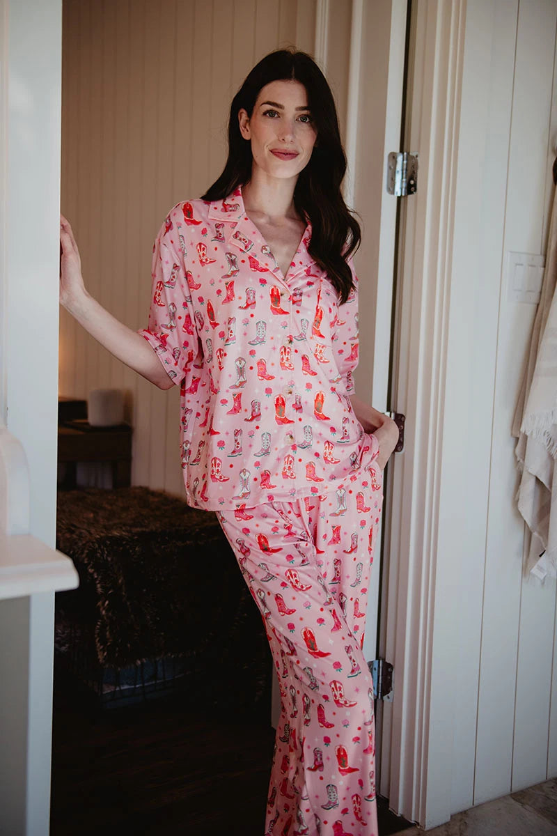 Boots & Roses Matching Pajama Pants Set