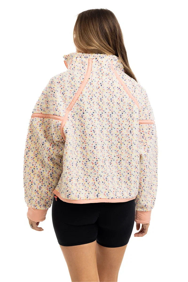 Confetti Print Wholesale 1/4 Zip Pullover