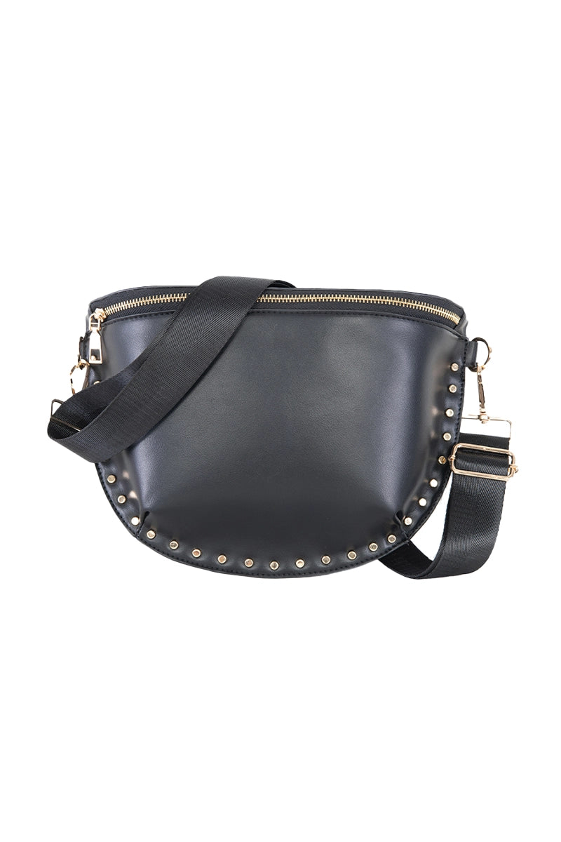 Black Gold-Studded Wholesale Structured Crossbody