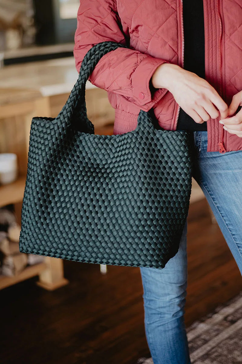 Forest Green Wholesale Woven Tote Bag