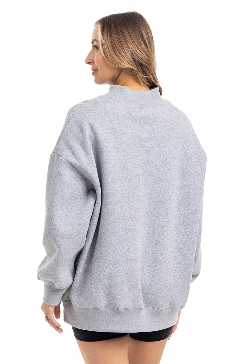 Heather Essential Wholesale Mockneck Sweatshirt