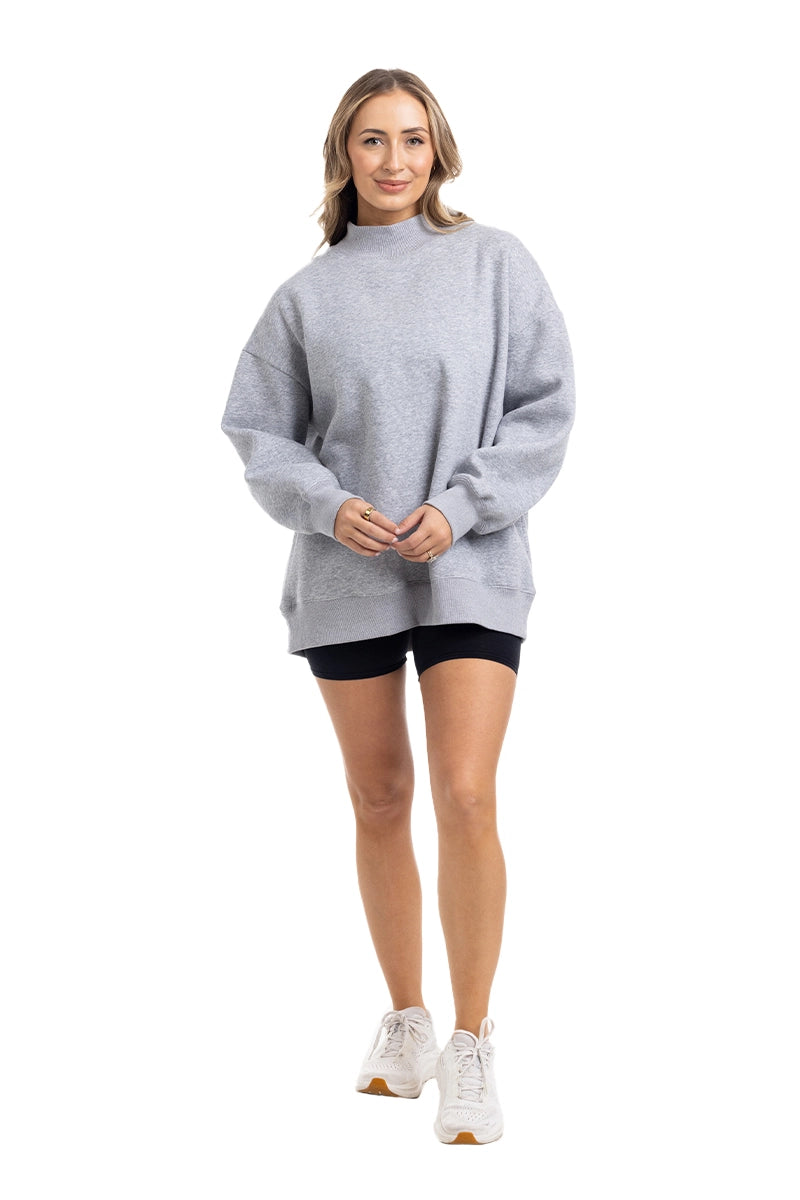 Heather Essential Wholesale Mockneck Sweatshirt