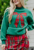 Red Plaid Bow Wholesale Women's Mockneck Top