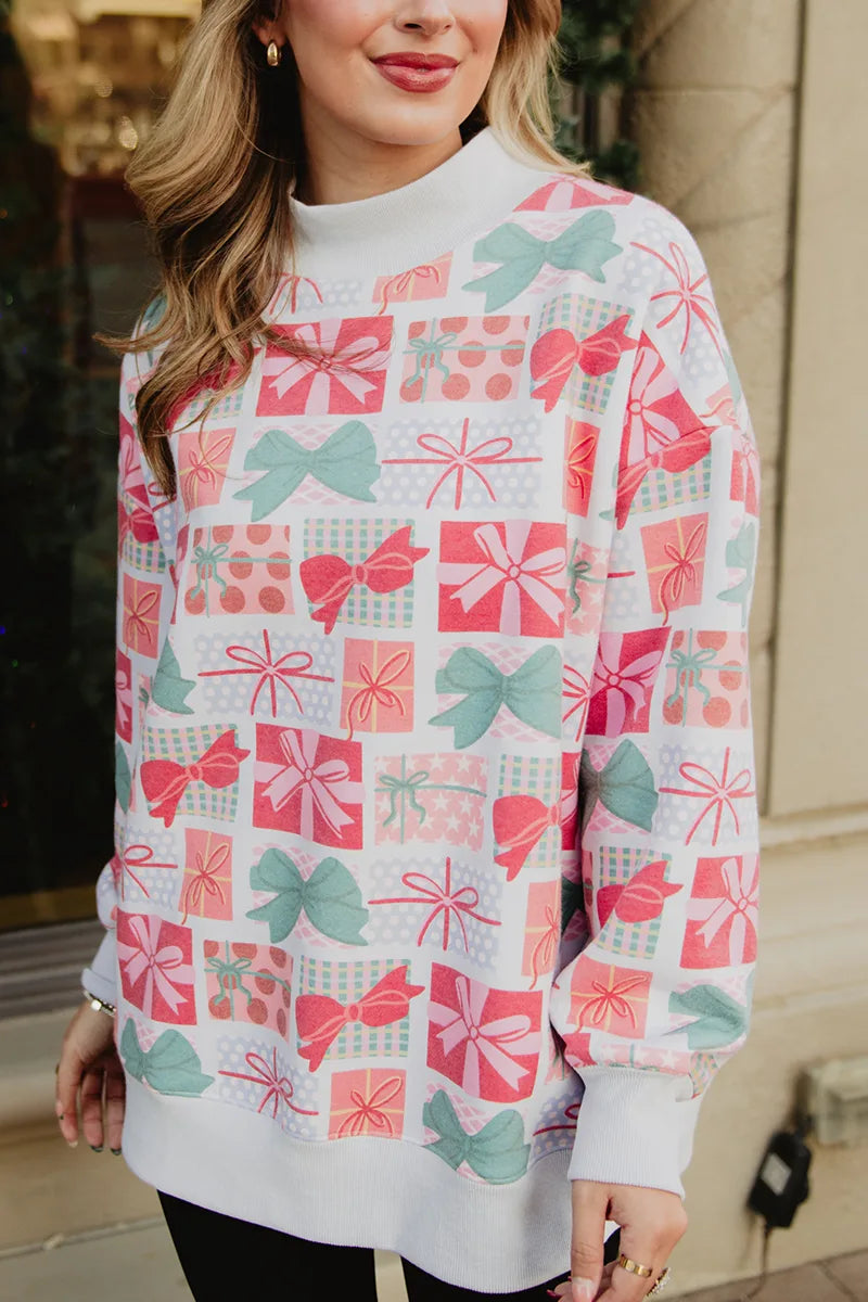 Wrapped Presents with Bows Wholesale Mockneck Sweatshirt