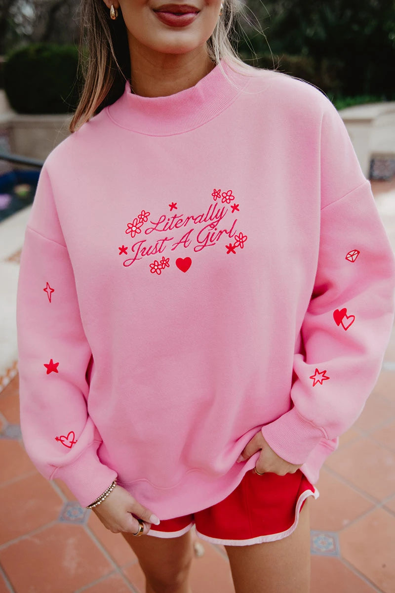 Literally Just A Girl Wholesale Mockneck Sweatshirt Women