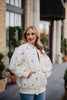 Cream and Black Bows Wholesale Quilted Jacket