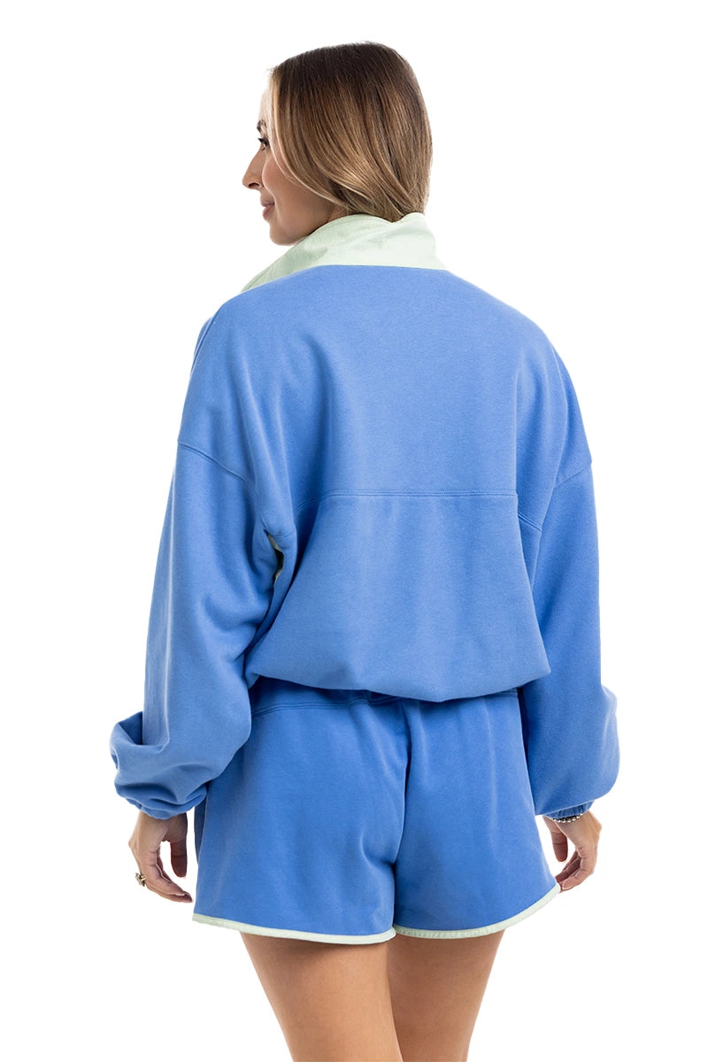 Blue & Green Quarter Snap Wholesale Set Athletic Set Women's