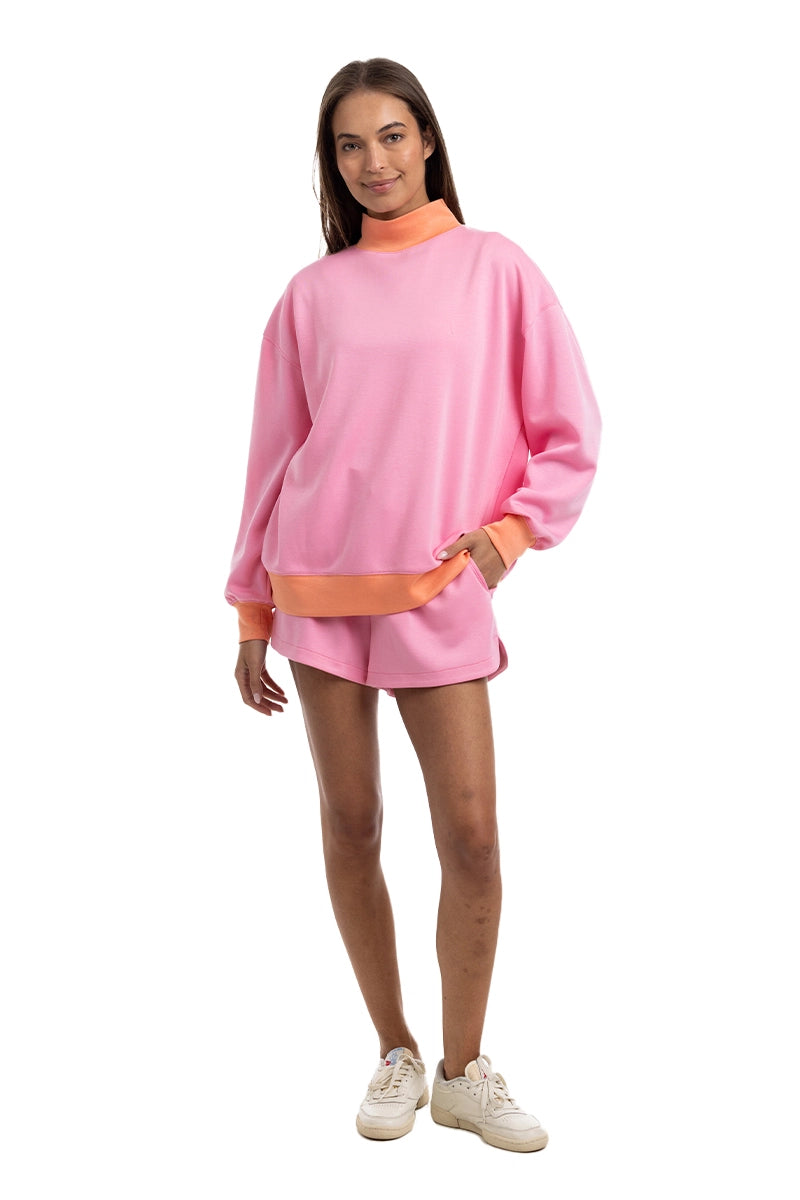 Pink & Orange Wholesale Duo Mockneck Matching Set