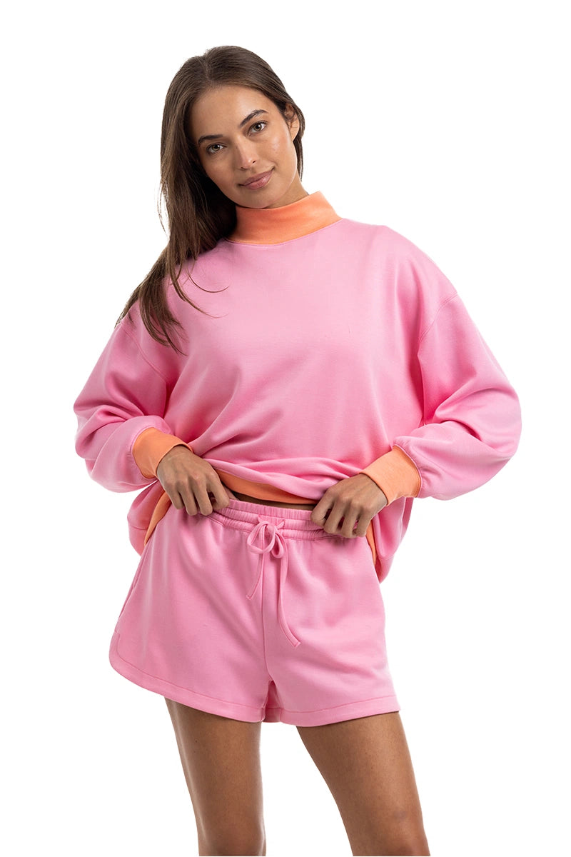 Pink & Orange Wholesale Duo Mockneck Matching Set