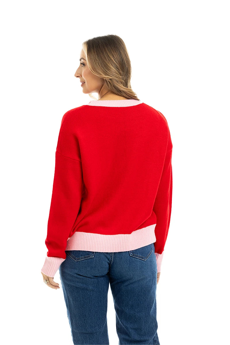Merry Wholesale Embroidered Knit Sweater