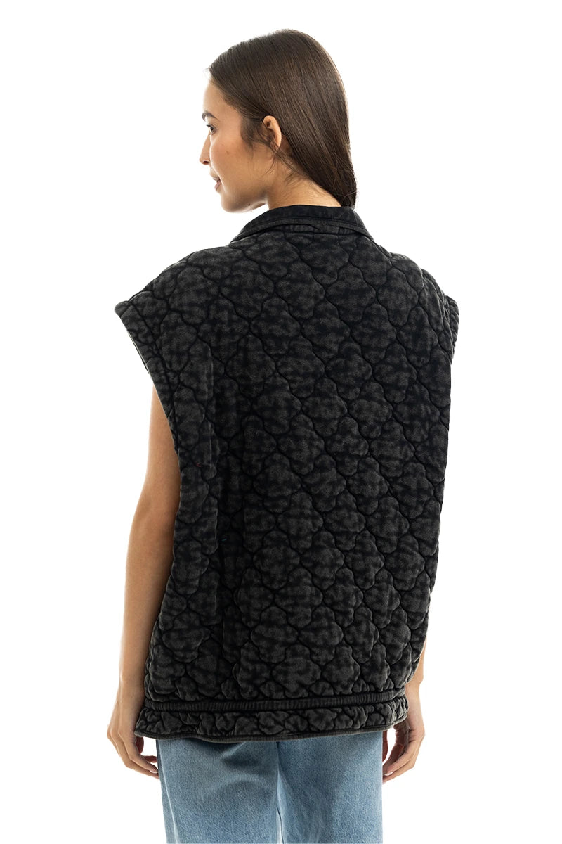 Charcoal Oversized Women's Quilted Wholesale Vest