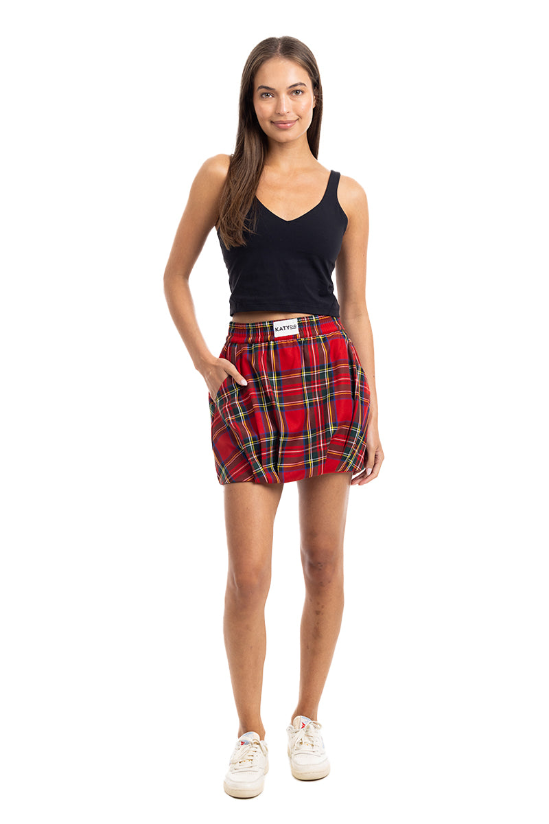 Royal Stewart Plaid Wholesale Mini Bubble Skirt
