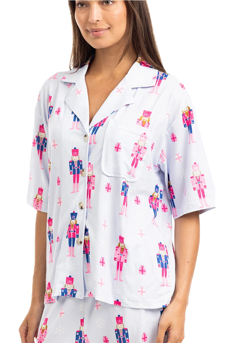 Nutcrackers Light Blue Women's Christmas Pajamas