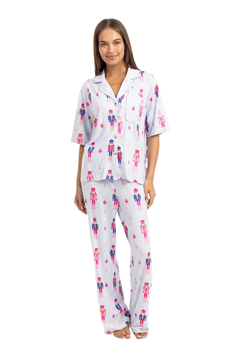Nutcrackers Light Blue Women's Christmas Pajamas