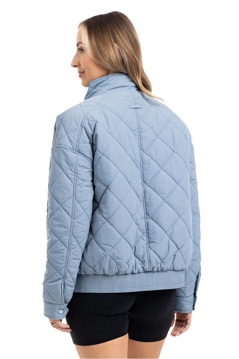 Steel Blue Wholesale Sporty Fall Quilted Jacket