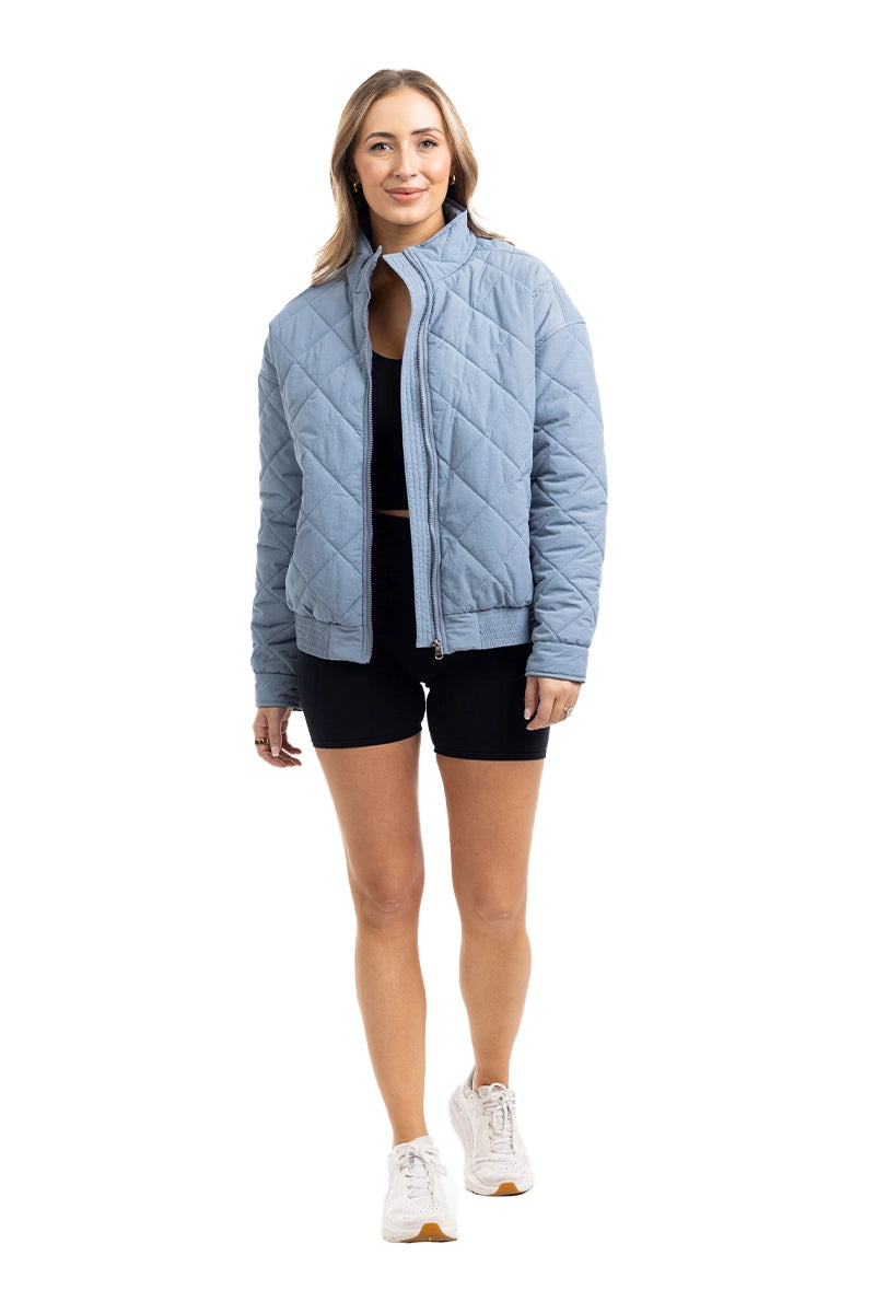 Steel Blue Wholesale Sporty Fall Quilted Jacket