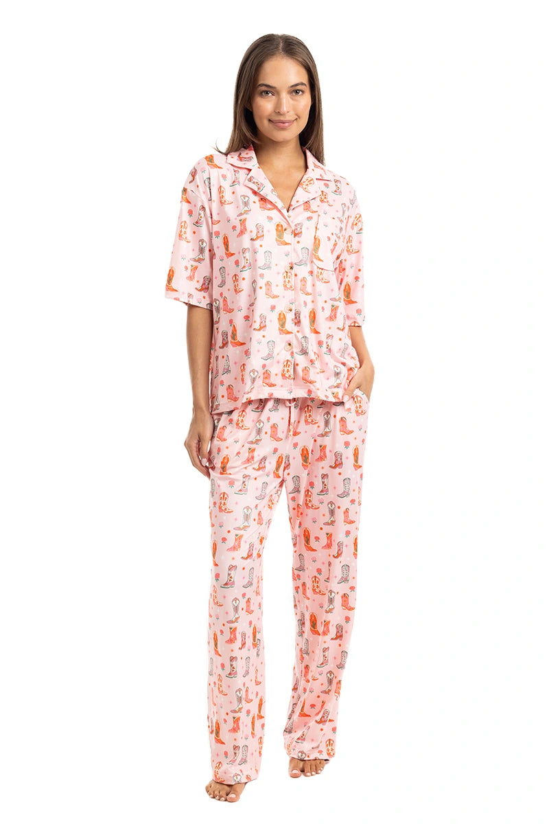 Boots & Roses Matching Pajama Pants Set