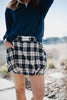 Blue Plaid Wholesale Mini Bubble Skirt