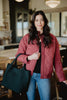 Wine Sporty Diamond Quilted Jacket Wholesale