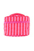 Pink and Hot Pink Striped Cute Makeup Bag