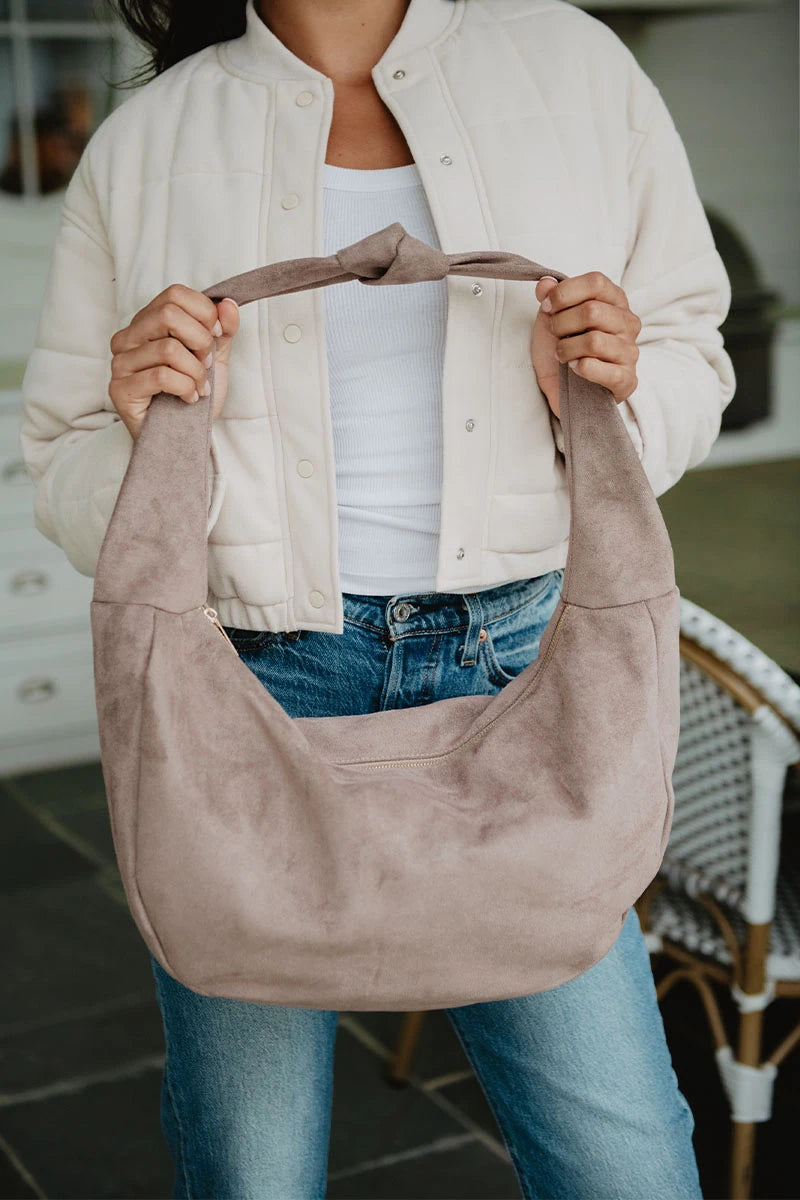 Khaki Wholesale Suede Totes