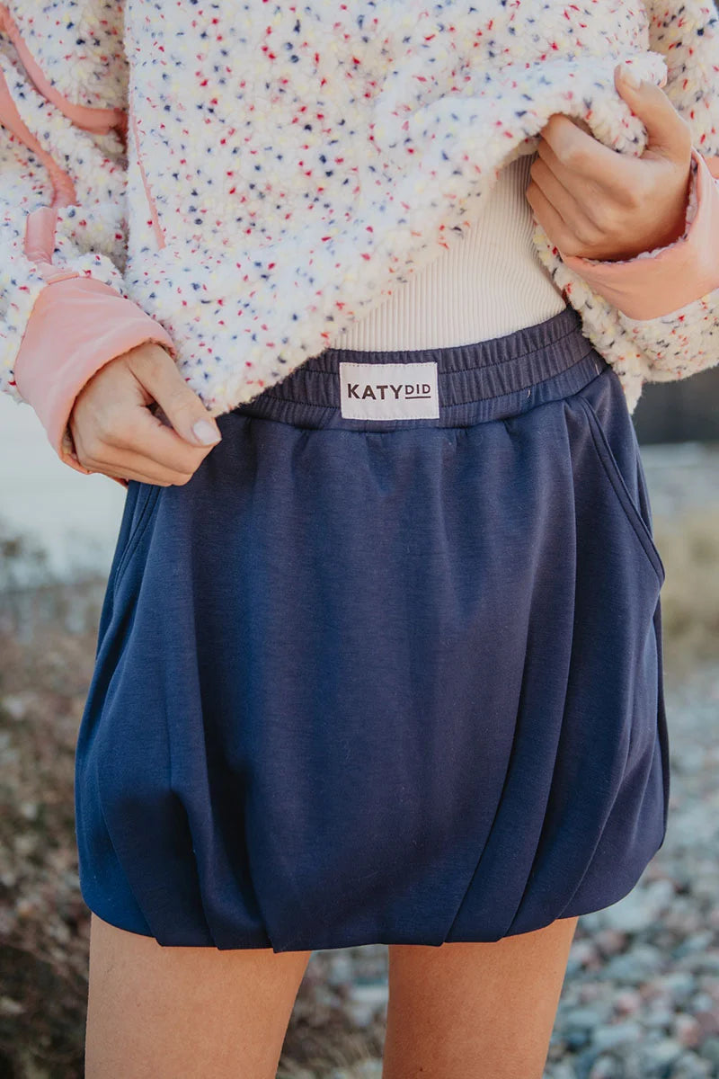 Navy Wholesale Mini Bubble Skirt