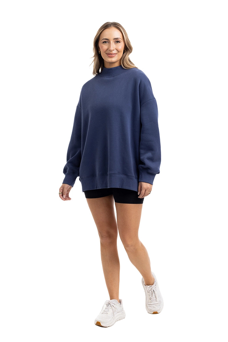 Navy Essential Solid Wholesale Mockneck