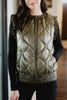 Olive Wholesale Metallic Quilted Vest