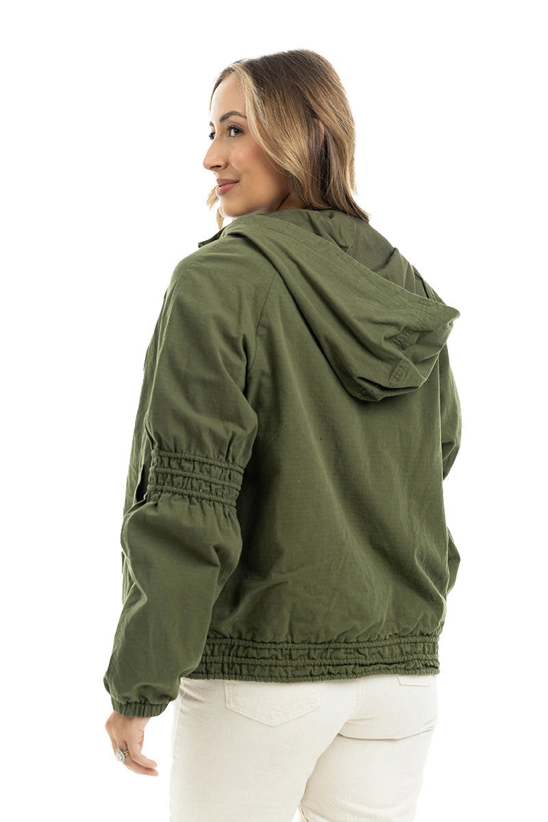 Olive Lightweight Hooded Wholesale Jacket