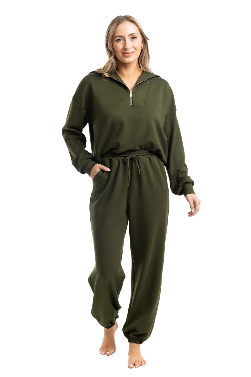 Olive Wholesale Two-Piece Pants Set