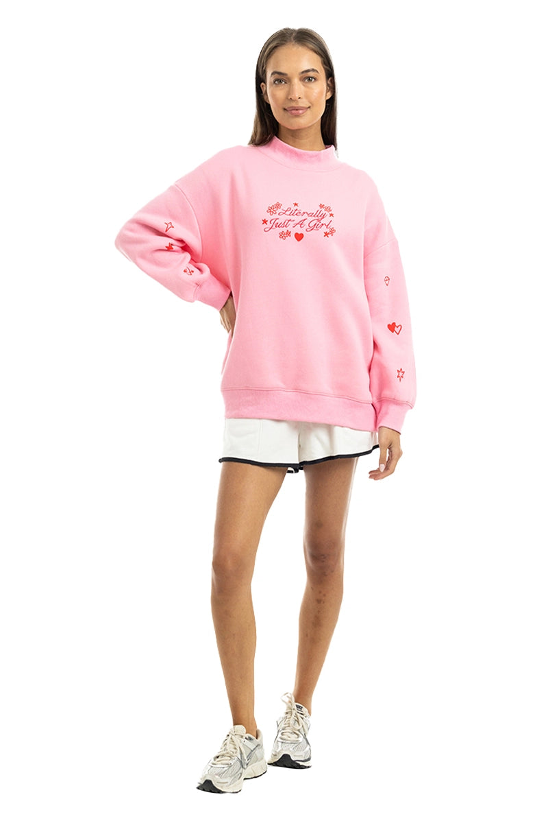Literally Just A Girl Wholesale Mockneck Sweatshirt Women