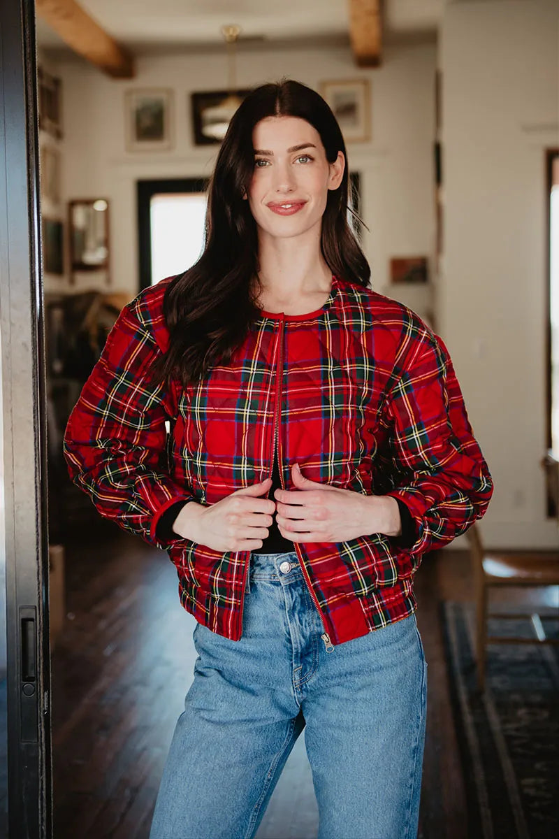 Royal Stewart Christmas Plaid Quilted Jacket
