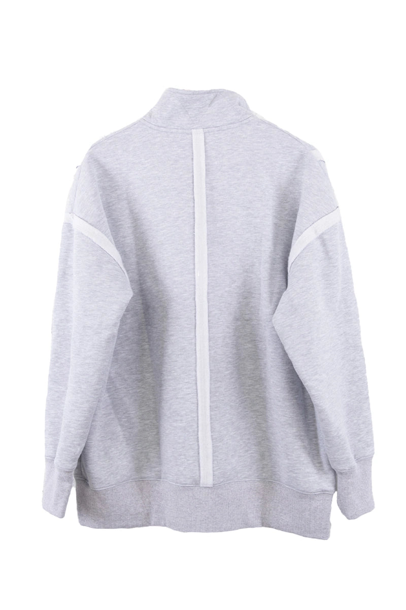 Gray Vintage Wash Wholesale Snap-Neck Pullover