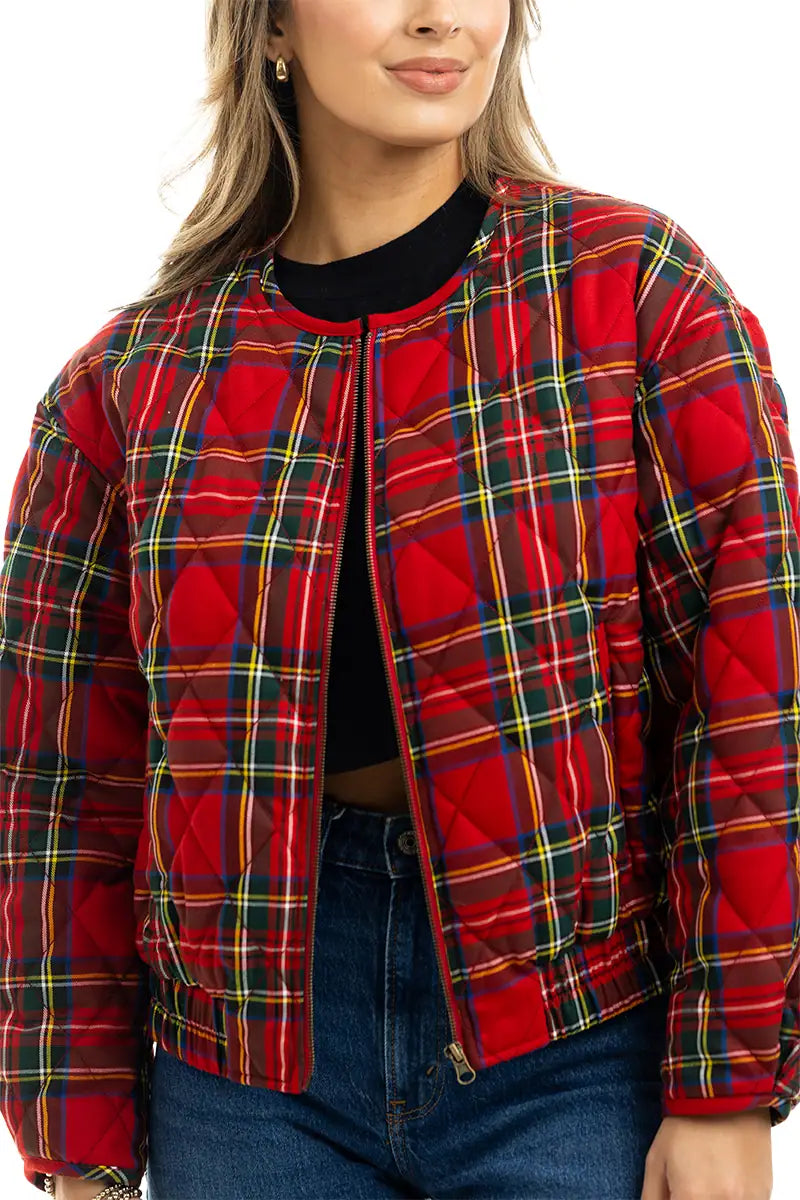 Royal Stewart Christmas Plaid Quilted Jacket